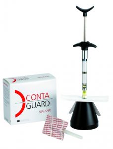 Conta Guard stand med sprøyte. Foto.