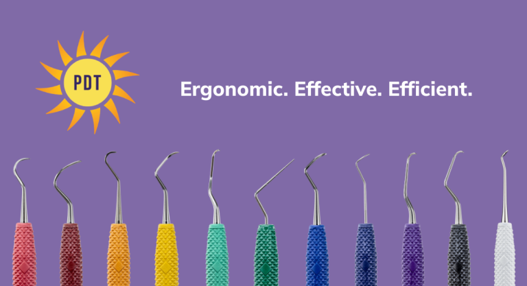 PDT curetter og scalere. Logo og slagord